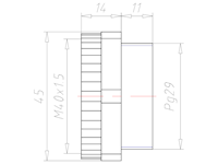 Polyamide PG29 to M40x1.5 Extension Adapter