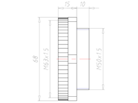 Lightgrey Polyamide M50x1.5 to M63x1.5 Extension