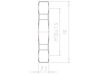 Brass Leadfree M16x1.5 and 19 Millimeter (mm) Wrench Size Locknut