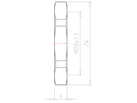 Brass Leadfree M20x1.5 and 24 Millimeter (mm) Wrench Size Locknut