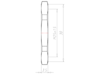 Brass M25x1.5 and 30 Millimeter (mm) Wrench Size Locknut