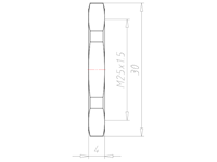 Brass Leadfree M25x1.5 and 30 Millimeter (mm) Wrench Size Locknut