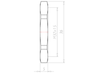 Brass Leadfree M32x1.5 and 36 Millimeter (mm) Wrench Size Locknut