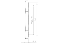 Brass M40x1.5 and 46 Millimeter (mm) Wrench Size Locknut
