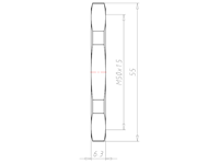 Brass Leadfree M50x1.5 and 55 Millimeter (mm) Wrench Size Locknut