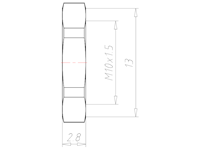 Stainless Steel A2 M10x1.5 and 13 Millimeter (mm) Wrench Size Locknut