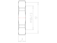 Stainless Steel A4 M10x1.5 and 13 Millimeter (mm) Wrench Size Locknut