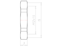 Stainless Steel A2 M12x1.5 and 17 Millimeter (mm) Wrench Size Locknut