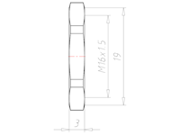 Stainless Steel A2 M16x1.5 and 19 Millimeter (mm) Wrench Size Locknut