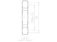 Stainless Steel A4 M16x1.5 and 19 Millimeter (mm) Wrench Size Locknut