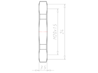 Stainless Steel A2 M20x1.5 and 24 Millimeter (mm) Wrench Size Locknut
