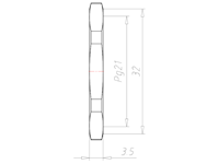 Brass Pg 21 and 32 Millimeter (mm) Wrench Size Locknut