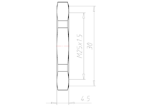 Stainless Steel A4 M25x1.5 and 30 Millimeter (mm) Wrench Size Locknut