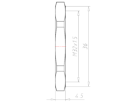Stainless Steel A2 M32x1.5 and 36 Millimeter (mm) Wrench Size Locknut