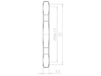 Stainless Steel A2 M50x1.5 and 55 Millimeter (mm) Wrench Size Locknut