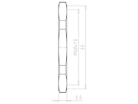 Stainless Steel A4 M50x1.5 and 55 Millimeter (mm) Wrench Size Locknut