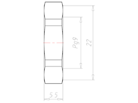 Polyamide (PA) Pg 9 and 22 Millimeter (mm) Wrench Size Black RAL 9005 Locknut