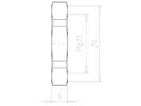 Polyamide (PA) Pg 11 and 24 Millimeter (mm) Wrench Size Lightgrey RAL 7035 Locknut
