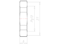 Polyamide (PA) Pg 13 and 27 Millimeter (mm) Wrench Size Lightgrey RAL 7035 Locknut