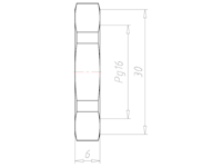 Polyamide (PA) Pg 16 and 30 Millimeter (mm) Wrench Size Black RAL 9005 Locknut