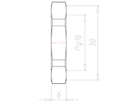 Polyamide (PA) Pg 16 and 30 Millimeter (mm) Wrench Size Lightgrey RAL 7035 Locknut