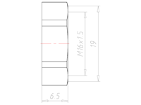Polyamide (PA) M16x1.5 and 22 Millimeter (mm) Wrench Size Black RAL 9005 Locknut