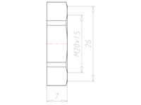 Polyamide (PA) M20x1.5 and 26 Millimeter (mm) Wrench Size Lightgrey RAL 7035 Locknut