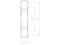 Polyamide (PA) Pg 21 and 36 Millimeter (mm) Wrench Size Lightgrey RAL 7035 Locknut