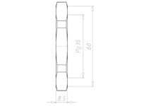 Polyamide (PA) Pg 36 and 60 Millimeter (mm) Wrench Size Lightgrey RAL 7035 Locknut