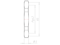 Polyamide (PA) Pg 42 and 65 Millimeter (mm) Wrench Size Black RAL 9005 Locknut