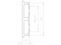 Polyamide (PA) Pg 11 and 24 Millimeter (mm) Wrench Size Black RAL 9005 Flange Locknut