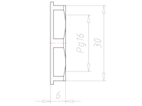 Polyamide (PA) Pg 16 and 30 Millimeter (mm) Wrench Size Black RAL 9005 Flange Locknut