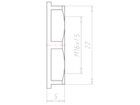 Polyamide (PA) M16x1.5 and 22 Millimeter (mm) Wrench Size Black RAL 9005 Flange Locknut