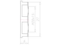 Polyamide (PA) M20x1.5 and 27 Millimeter (mm) Wrench Size Black RAL 9005 Locknut