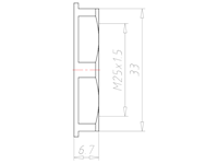 Polyamide (PA) M25x1.5 and 33 Millimeter (mm) Wrench Size Black RAL 9005 Locknut
