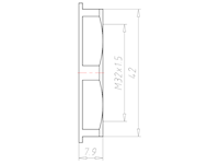 Polyamide (PA) M32x1.5 and 42 Millimeter (mm) Wrench Size Black RAL 9005 Locknut
