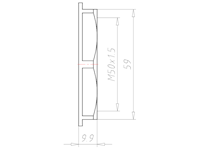 Polyamide (PA) M50x1.5 and 59 Millimeter (mm) Wrench Size Black RAL 9005 Locknut
