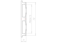 Polyamide (PA) M63x1.5 and 73 Millimeter (mm) Wrench Size Black RAL 9005 Locknut