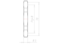 Polyamide (PA) Pg 48 and 70 Millimeter (mm) Wrench Size Black RAL 9005 Locknut