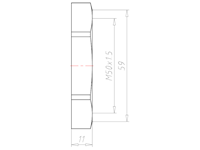 Polyamide (PA) M50x1.5 and 60 Millimeter (mm) Wrench Size Black RAL 9005 Locknut