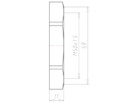 Polyamide (PA) M50x1.5 and 60 Millimeter (mm) Wrench Size Lightgrey RAL 7035 Locknut
