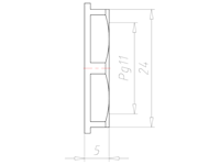 Polyamide (PA) Pg 11 and 24 Millimeter (mm) Wrench Size Lightgrey RAL 7035 Flange Locknut