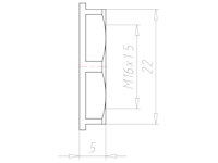 Polyamide (PA) M16x1.5 and 22 Millimeter (mm) Wrench Size Lightgrey RAL 7035 Flange Locknut