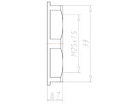 Polyamide (PA) M25x1.5 and 33 Millimeter (mm) Wrench Size Lightgrey RAL 7035 Locknut