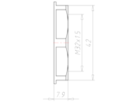 Polyamide (PA) M32x1.5 and 42 Millimeter (mm) Wrench Size Lightgrey RAL 7035 Locknut