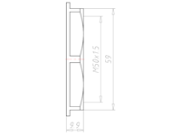 Polyamide (PA) M50x1.5 and 59 Millimeter (mm) Wrench Size Lightgrey RAL 7035 Locknut