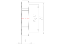 Brass Pg 11 and 21 Millimeter (mm) Wrench Size Thick-walled Version Locknut