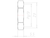 Brass Pg 13 and 24 Millimeter (mm) Wrench Size Thick-walled Version Locknut