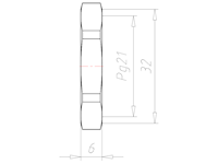 Brass Pg 21 and 32 Millimeter (mm) Wrench Size Thick-walled Version Locknut