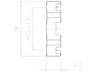 Brass M16x1.5 and 19 Millimeter (mm) Wrench Size for Drainage Locknut